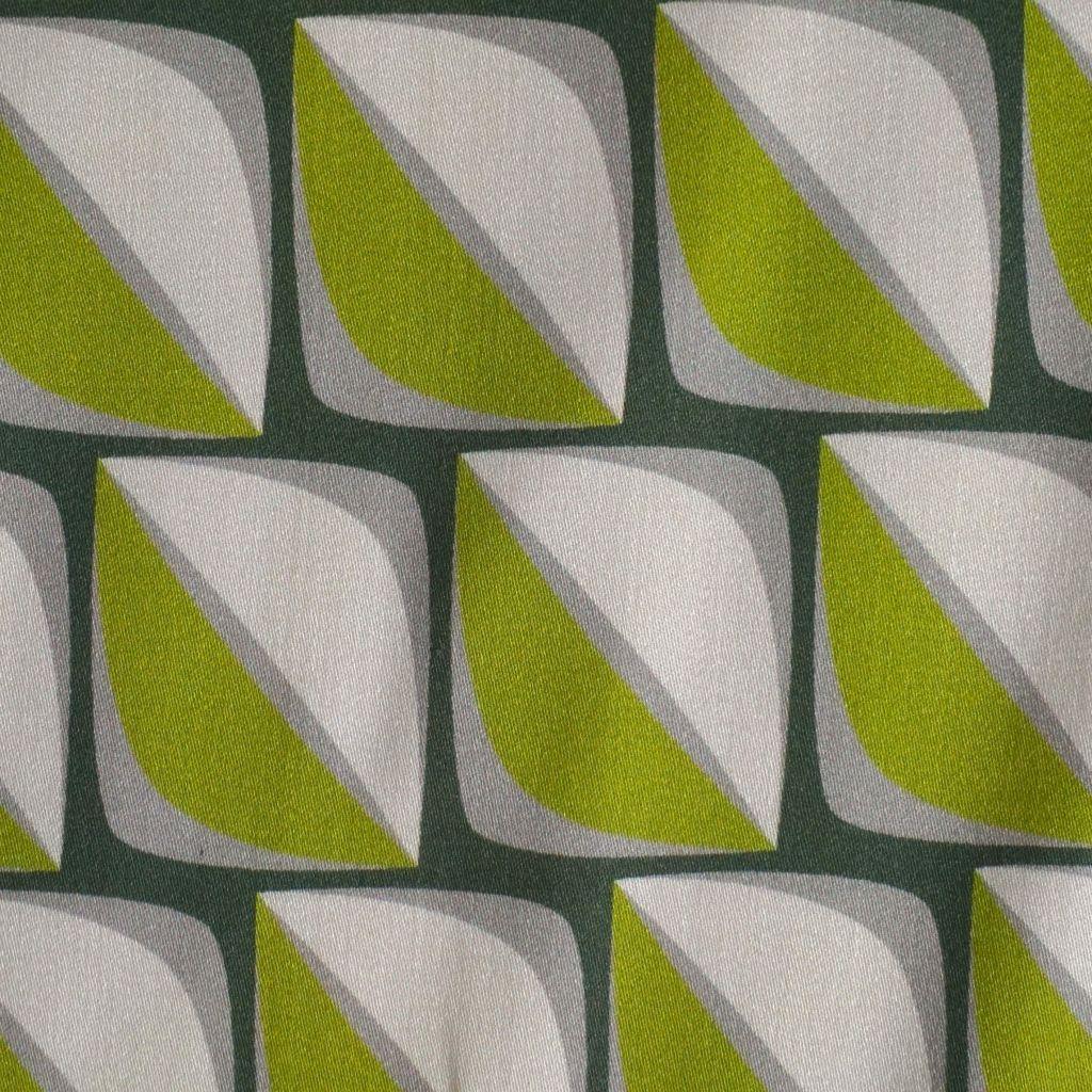 Preview: Viskose Stretch Druck grafische Quadrate hellgrün grau beige